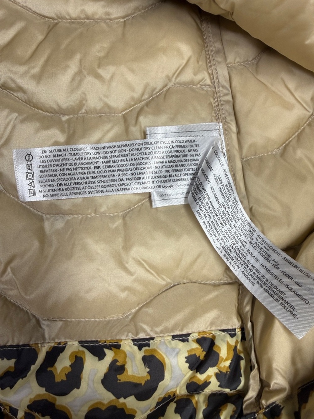 Ariat Leopard Print Quilted Vest in Tan and Black - Picture 9 of 11